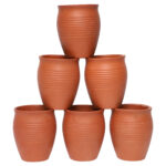 KSI Clay (mitti) Khullad/Traditional Tea Cup (Brown) pack of 6