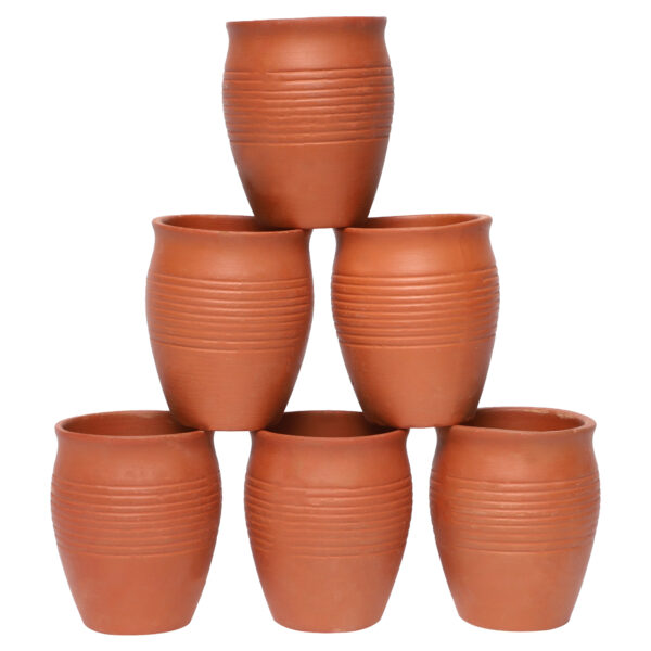 KSI Clay (mitti) Khullad/Traditional Tea Cup (Brown) pack of 6
