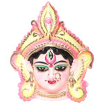 KSI Handmade Terracotta Clay Wall Hanging Nazar Battu Evil Eye Protector & God Figurines Sculptures for Home Entrance Office Temple and Shop (Durga Ji) W15.5x H19