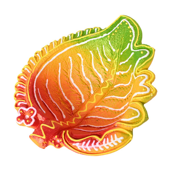 Diya Big Size Designer and Colorful Diya Made of Clay for Whole Night Burning Mitti Ka Diya for Home Diwali Decoration, Multicolor 20 cm (L) x 16 cm (W) x 5 cm (H)