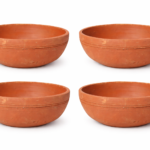 KSI Handmade Terracotta Clay Serving Bowls Katori for Soup, Dal, Kadhi, Curry (250 ML, Pack of 4)