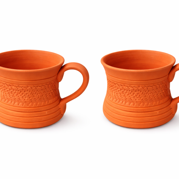 KSI Handmade Clay Kulhad Cups Set of 2 | Earthen Terracotta Tea & Coffee Cups | Eco-Friendly Mitti Cup Set