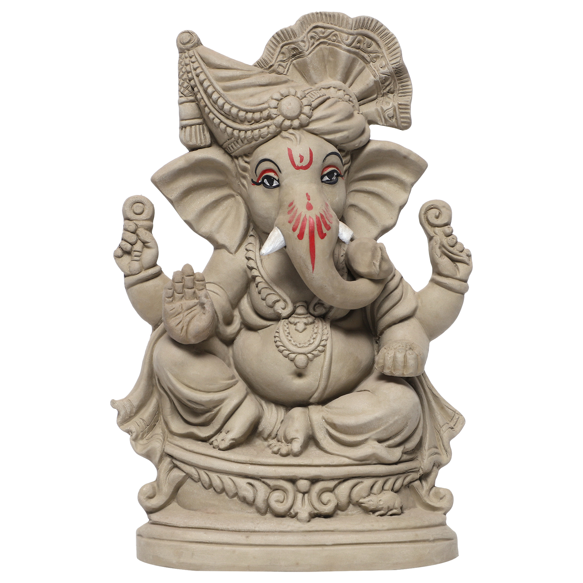 G-MPWG-1.jpg KSI ECO-Friendly Handcrafted Religious Idol Ganesha/Ganesh Ganpati Visarjan Mitti wale Ganesh Statue - Image 1