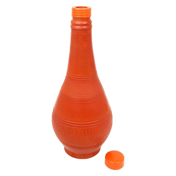 KSI Clay Water Bottle for Drinking Water Terracotta Self Cooling Bottle Clay Water Bottle for School Office Outings 1 Liter
