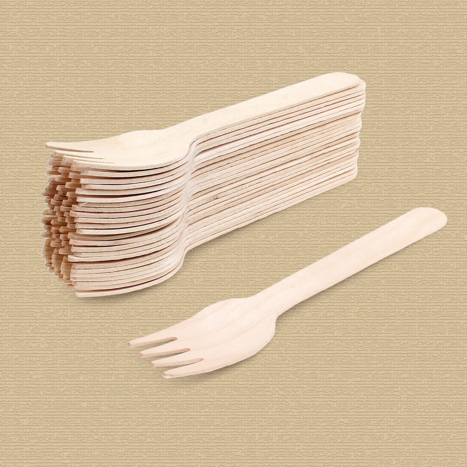 wf1.jpg KSI Disposal Wooden Forks for Eating 100% Biodegradable Forks Eco-Friendly Disposable Fork for Dinner Events Birthday Party Supplies - Image 1