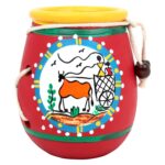 Terracotta Clay Pen Stand Handmade Pen Holder Home Decor Showpiece For Home And Office Hand Painted Warli Art Pen Stand Desk Organizer Table Organizer