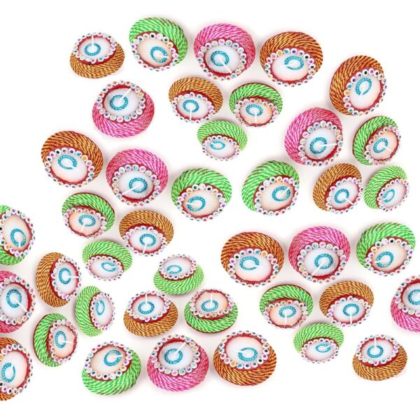 Decorative Clay Matki Wax Diya Candle For Diwali, Festival, Home, Party Decoration, Beautiful Traditional Handpainted Decorative Clay Mitti Wax Diya Deepak Candles Pack Of 40
