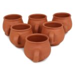 Handcrafted Mitti Clay Tea Cups Set Natural Natural Earthen Kulhad Chai Ke Cups Handmade, Ecofriendly And Nontoxic Unglazed Traditional Indian Clay Serveware Set Of 6 Brown, 120 Ml Each