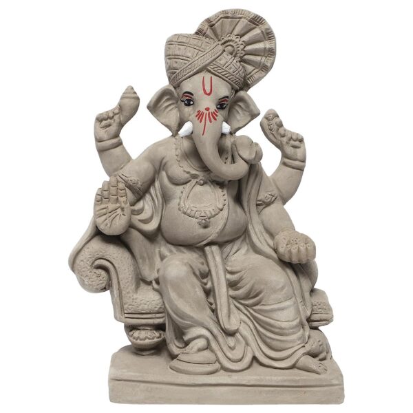 Eco Friendly Ganesha Idol, Ganpati Murti For Home Visarjan, Water Soluble Ganpati Idol 8.6 Inches, Lalbagh