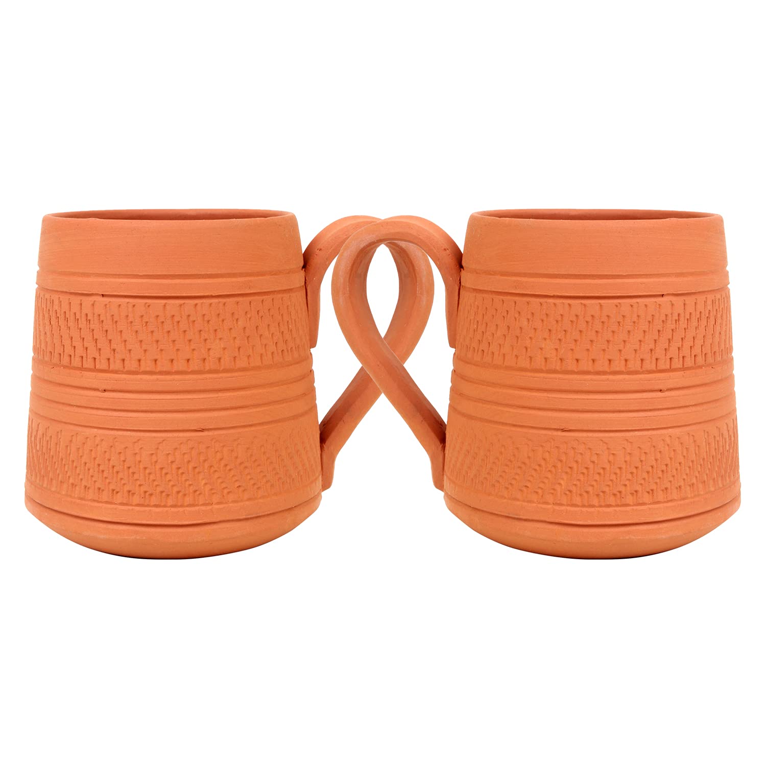 B08CRVNVNX_NTIEG3YYS1_2025-12-02_1.jpg Handcrafted Clay Coffee Mugs Tea Cups Earthen Mug Set Of 2, 235Ml Each Organic Natural Clay, Nontoxic, Ecofriendly Handmade Chai Cups, Tea And Coffee Mugs For Hot Beverages - Image 1