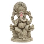 Clay Eco Friendly Ganesha Idol, Ganpati Murti For Home Visarjan, Water Soluble Ganpati Idol 7.5 Inches, Pagdi Ganesh Without Paint, Fantasy, Brown