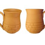 Handcrafted Clay Cup Coffee Mug Natural Handmade Clay Coffeetea Cup Mitti Ke Cups Set Of 2, 225 Ml Each