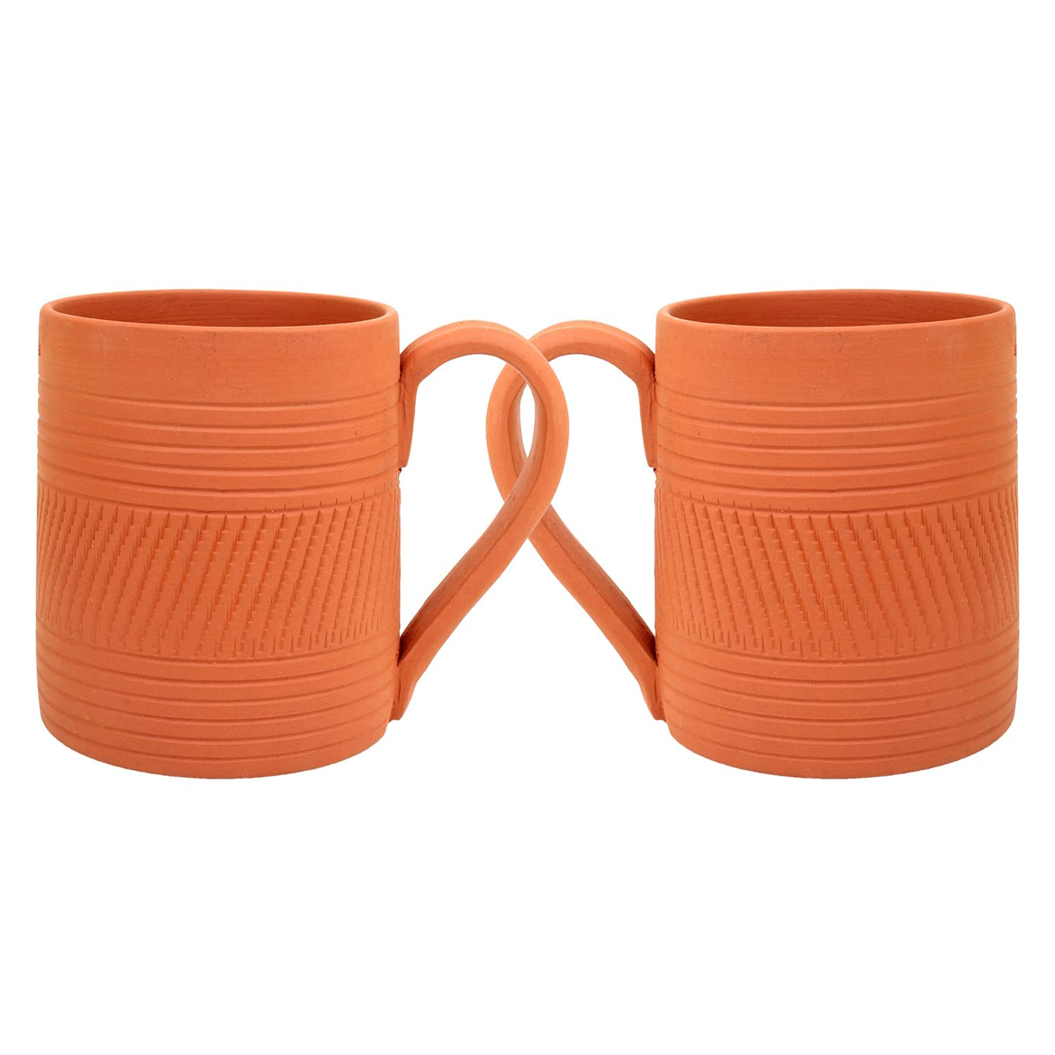 B08PP24Q1V_TY3OHRK18S_2025-12-02_1.jpg Handcrafted Mitti Clay Coffee Mugs With Handle Handmade Natural Clay Kulhad For Coffee, Milk,Hot Chocolate Ecofriendly, Nontoxic Earthen Cups Microwave Safe Pack Of 2 Brown, 375 Ml Each - Image 1