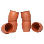 Handcrafted Mitti Clay Kulhad Tea Cup Set Of 6, 225 Ml Handmade Earthen Kullar Kullad Mitti Ke Glass Serving Mugs For Tea, Coffee And Milk