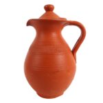 Clay Water Jug 2L Terracotta Water Jug With Lid And Handle Mitti Ka Surahi For Drinking Water Handmade Mud Pot Pitcher Naturally Cools, Purifies And Balances Ph, Ecofriendly And Chemicalfree