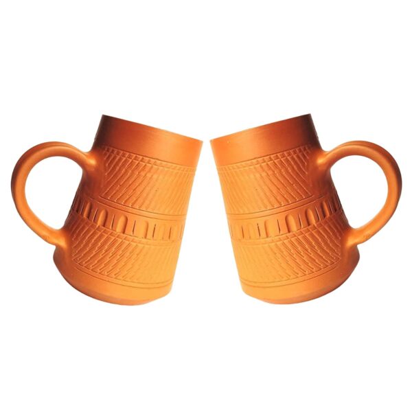 Terracotta Clay Beer Mug 600Ml Pack Of 2 Handmade Mitti Ke Beer Mug Ecofriendly Rustic Clay Beer Mugs Selfcooling For Refreshing Beverages Ideal For Home And Bar