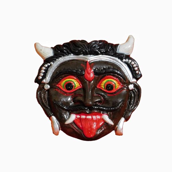 Handmade Terracotta Clay Wall Hanging Nazar Battu Evil Eye Protector And God Figurine Sculpture Vastu Decorative Hanging For Home, Shop, Office, Temple And Entrance Decor, 21.5 Cm