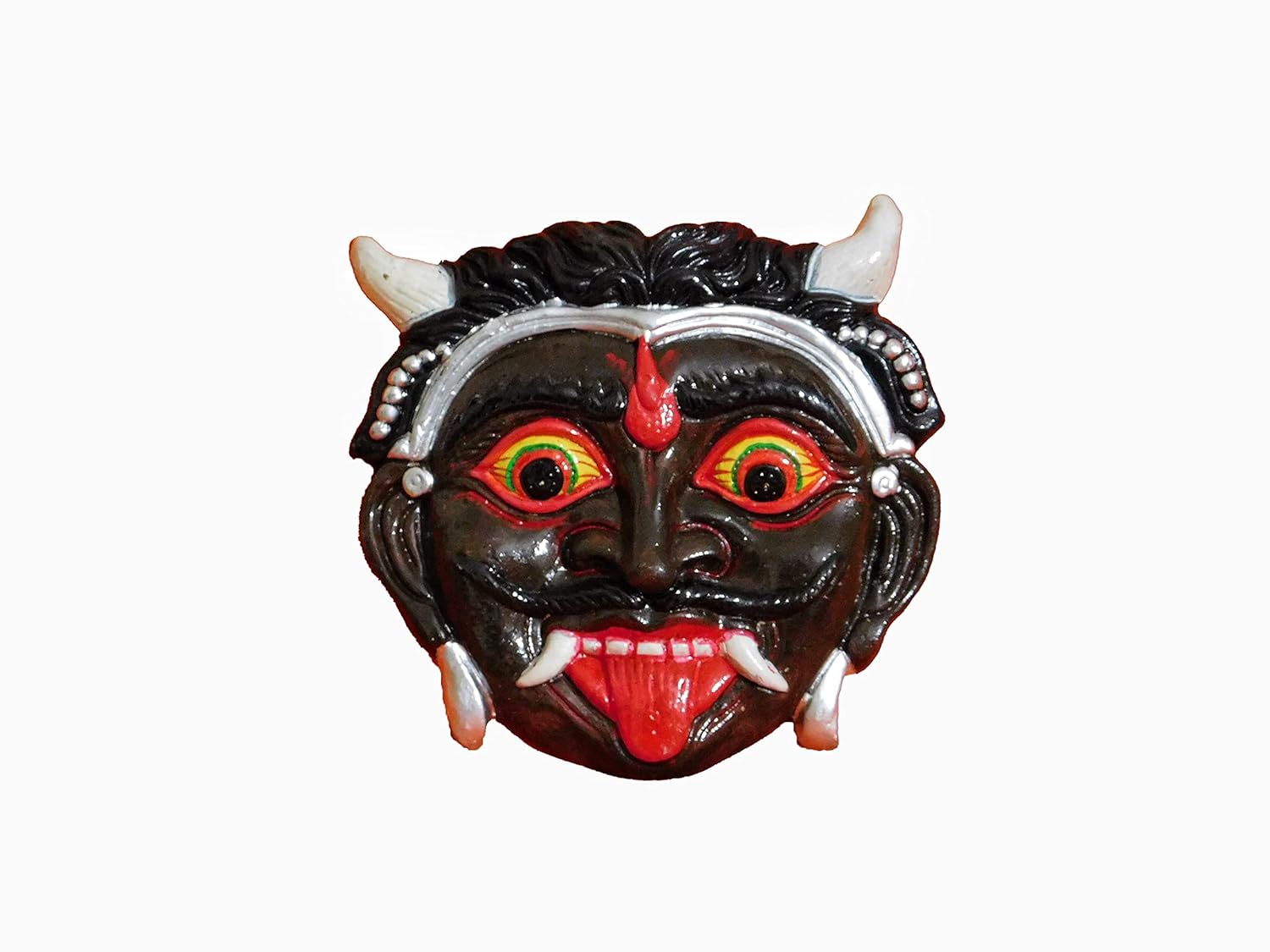 B09MTMFM7J_PVE6ZF1YHE_2025-12-02_1.jpg Handmade Terracotta Clay Wall Hanging Nazar Battu Evil Eye Protector And God Figurine Sculpture Vastu Decorative Hanging For Home, Shop, Office, Temple And Entrance Decor, 21.5 Cm - Image 1