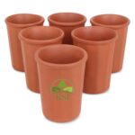 Handmade Clay Cups Set Of 6, 225 Ml Earthen Glass For Drinking Water Milk Tea Coffee Serving Cup Mitti Ke Glass