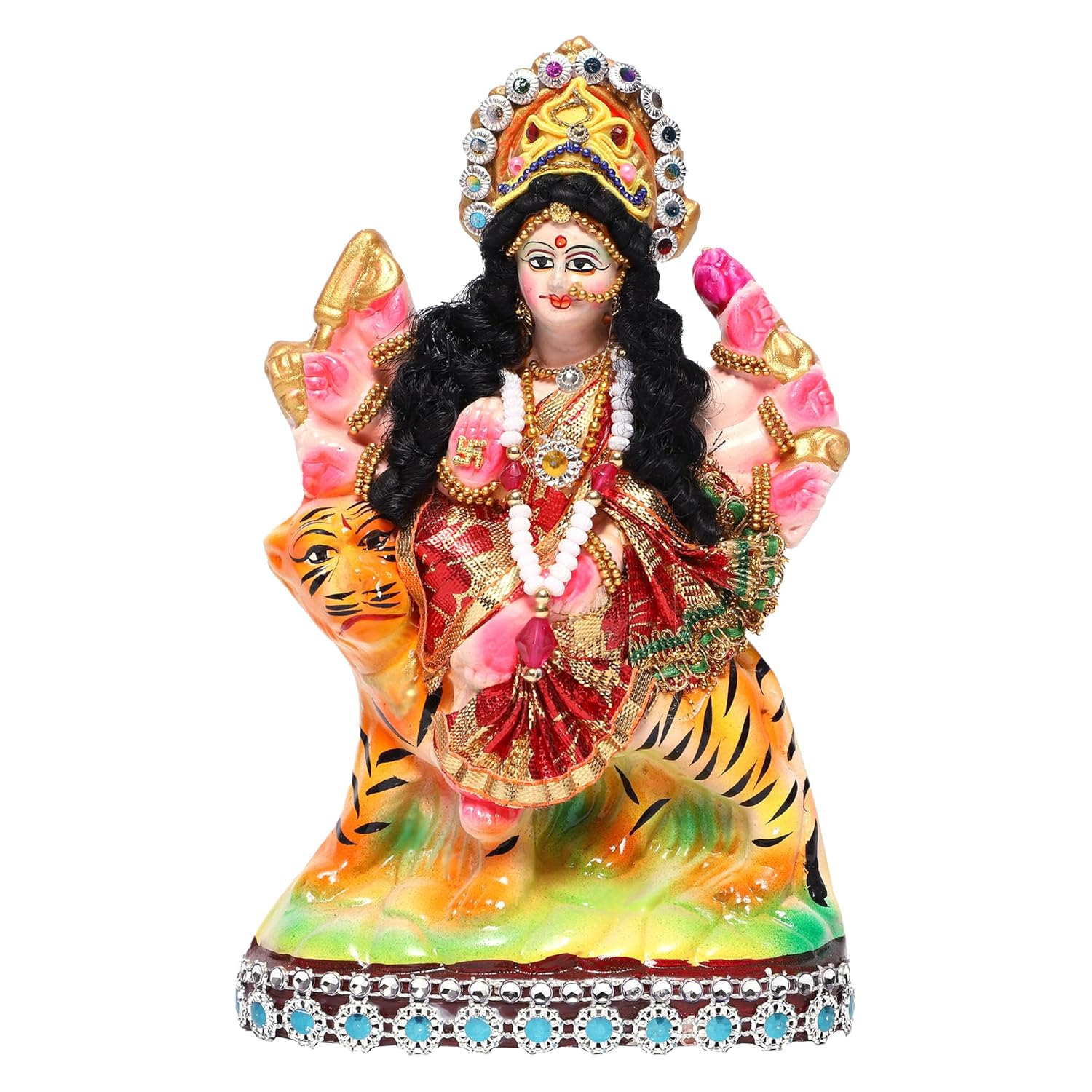 B0C9TBBKBL_CMHBWJAWNE_2025-12-02_1.jpg Ecofriendly Durga Maa Idol Goddess Nav Durga Mata Statue Devi Sherawali Mata Murti For Puja - Image 1