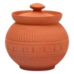 Handmade Terracotta Clay Sugar Pot Multipurpose Milk, Coffee, And Sugar Storage Pot Natural, Ecofriendly, Nontoxic, Rustic Serveware Enhances Dining Decor 300 Ml Capacity