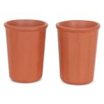 Handcrafted Mitti Clay Cup Mug Natural Handmade Earthen Clay Kulhad Kullar Chai Ke Cup Tea Glass Set Of 2, 225 ML each Ecofriendly Nontoxic Unglazed Organic Tea Glasses