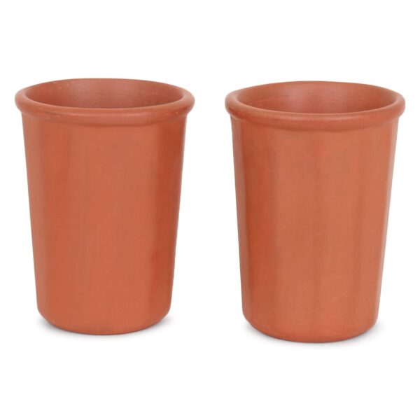 Handcrafted Mitti Clay Cup Mug Natural Handmade Earthen Clay Kulhad Kullar Chai Ke Cup Tea Glass Set Of 2, 225 ML each Ecofriendly Nontoxic Unglazed Organic Tea Glasses