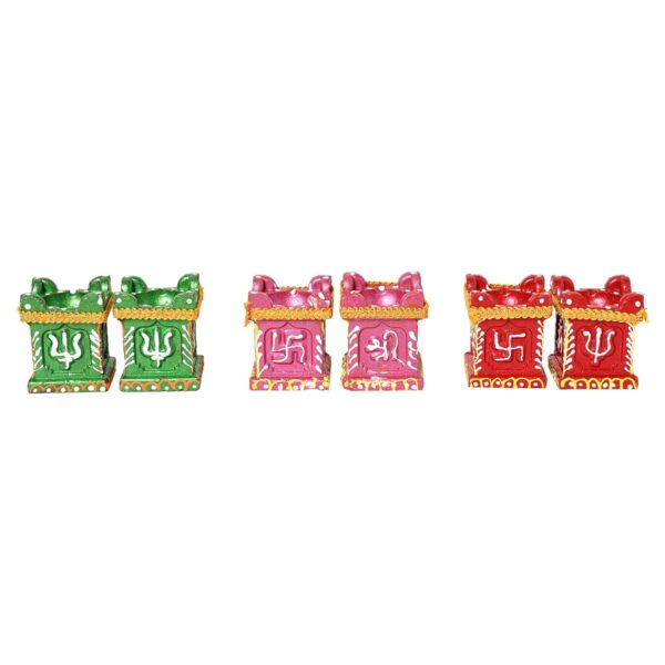 Tulsi Diya For Diwali Decoration Handmade Earthen Clay Terracotta Decorative Tealight Candle Festival Pooja Purpose Indoor Outdoor Pack Of 6