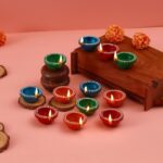 Decorative Clay Diya Set For Diwali, Festival, Home, Party Decoration, Beautiful Traditional Handmade Decorative Om Diya Clay Mitti Diya Set Of 24Pcs