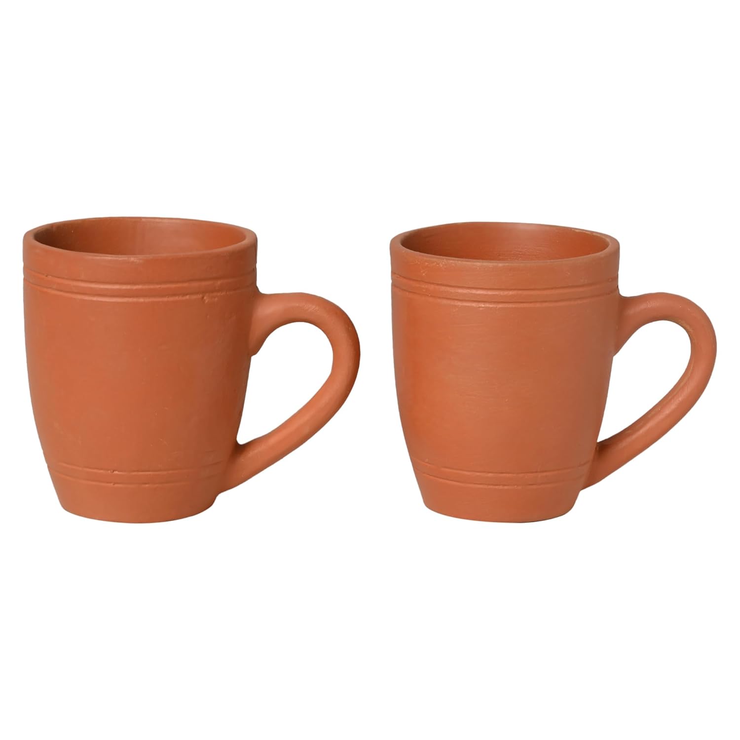 B0CW24NG9P_GW7SM0RGVB_2025-12-02_1.jpg Handcrafted Clay Cup With Handles Natural Handmade Earthen Clay Kulhad Kullar Mug Mitti Ke Glass Tea Cups For Serving Coffee Milk Set Of 2, 375 Ml each - Image 1