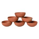 Handmade Terracotta Clay Serving Bowls Katori For Soup, Dal, Kadhi, Curry 250 Ml, Pack Of 6