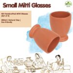 Handcrafted Earthen Clay Water Glass Set Of 2 250Ml Small Mitti Ke Glass For Drinking Water, Lassi, Milk, Coffee
