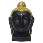 Resin Buddha Head Idol Statue Showpiece Decoration Items for Home Decor Mandir Temple Pooja Room Living Room Table Office Decorative Gifts Home Decor Table Decoratiove Items