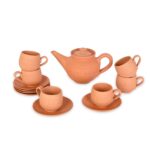 KSI Handmade Terracotta Tea Set | Includes 1 Teapot, 6 Clay Tea Cups with Handle & 6 Plates (Saucers) | Natural Kulhad Set | Eco-Friendly, Non-Toxic & Heat Retaining | Enhances Tea & Coffee Taste