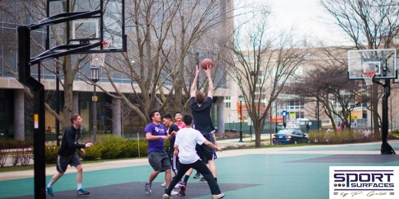 Outdoor Basketball Court Construction With Sport Surfaces