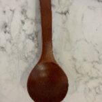 YW25-04 - GR-LW - Old lacquered small wooden spoon