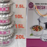 YW38-14 - 4 PCS HotPot Set - All-steel diamond fresh-keeping pot7.5L-10L-15L-20L
