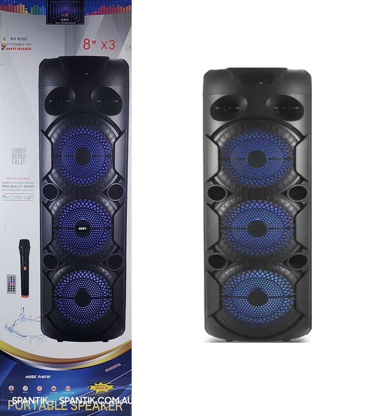 5d162DG2TeBLcTk68c9qxtQgfgrxfw9QxQJomySh (1) (1) 3 PIECE 8 inch tower big power high speaker big bass boombox RX-8302 - Image 1