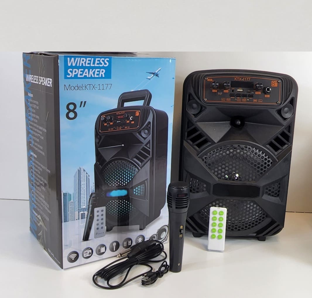 66xatwvENhX98x0CL79HHhjIP7AzIf2mUtTqU5Hh (1) (1) KTX-1177 8 inch 20 watt Outdoor Wireless Speaker Dancing Design Beautiful LED light Wire Mic/TF/FM/USB/TWS/AUX Loudspeaker - Image 1
