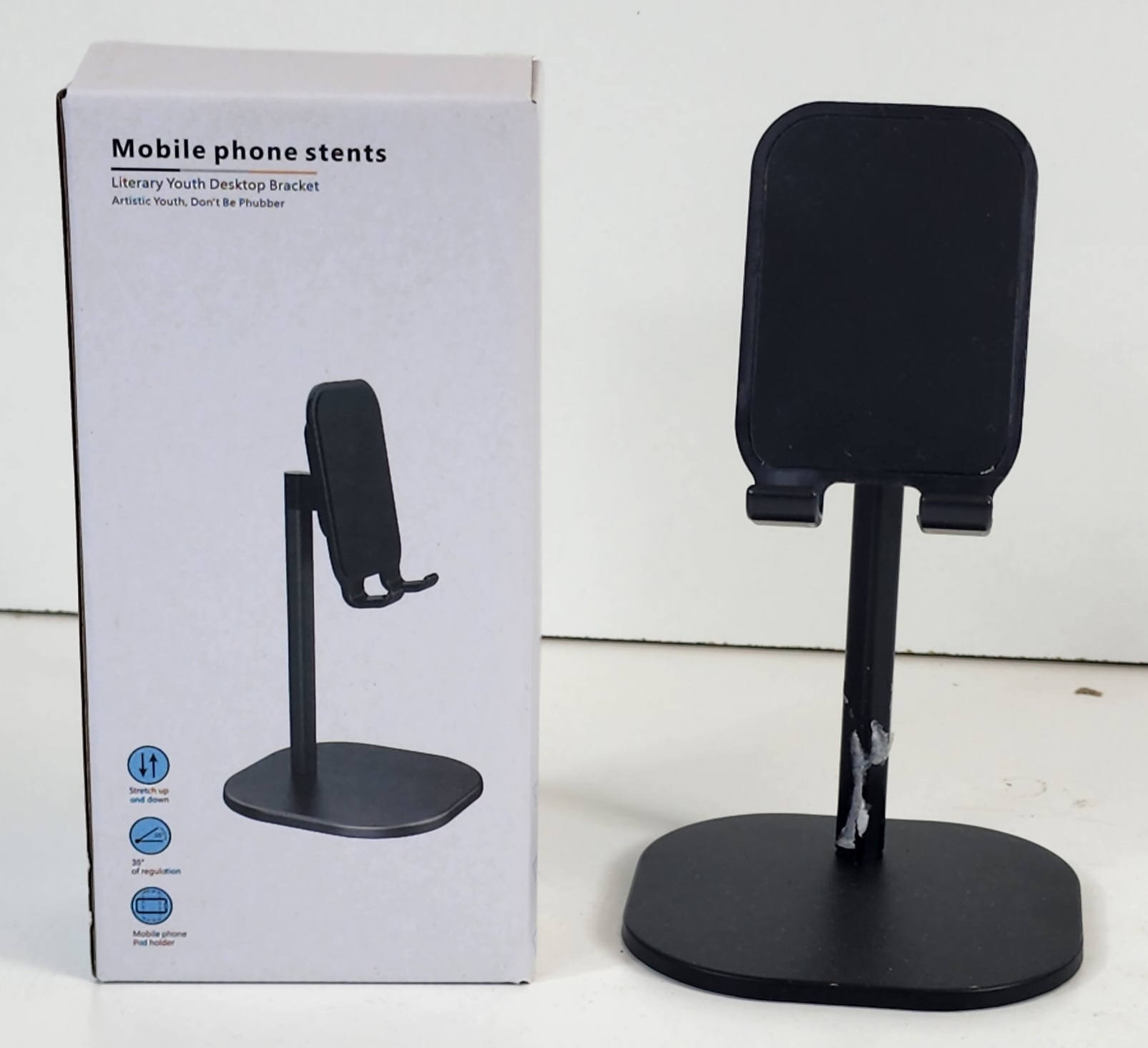 75nEugXc7t5NHpR2WCf5zvFy4fcoQ7fBFtwkNXeP Metal Bracket - Black and White Colors - Mobile Phone Holder for Office and Home Use - Desktop - Image 1