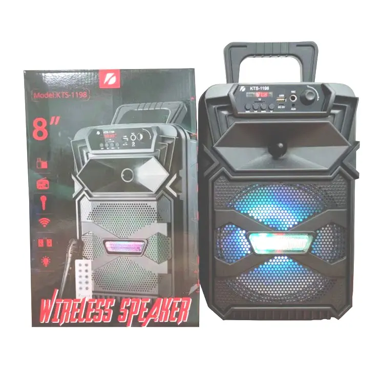 9Kh3EkYFwGhoTxdvvnwPhn12QuhUw4PLzsm50Wej KTS-1198 8-inch Wireless Bluetooth Speaker With Microphone - Bluetooth Wireless Speaker with Mic - Karoke - Image 1