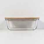 YW31-05 - T-01260 - High borosilicate glass + bamboo + silicone - 1520ml 22.5*16.9*7.5cm