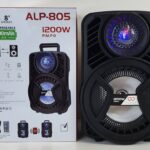 ALP-805 1200W - 8 Inch Bluetooth Wireless Speaker - Mem Card / FM Radio / USB / Aux / Bluetooth - with Mich and Remote
