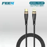 FE-28P - 66W Silicon Fast Charging PD Cable, 1200 mm Type-C to Lightning