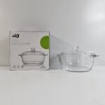 YW12-26 - EB2010 Glass Casserole Classic Deep Round Oven and Microwave Safe Serving Bowl with Glass Lid