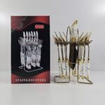 YW05-47 - HL-0805 - 24 PCS Spoon Fork & Knife Set - Dinnerware Cutlery Set with Stand