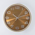 YW29-03 - Plastic Wall Clock, Quartz Movement, Silent Sweep, Bold Numeric Time Indicator, Decorative (30 Cm X 30 Cm,Brown)